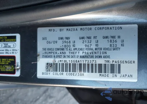 2010 Mazda Mazda3 I Touring from USA, damaged, VIN JM1BL1SG8A1173373